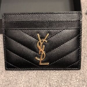 YSL Black Grainy Leather Card Holder